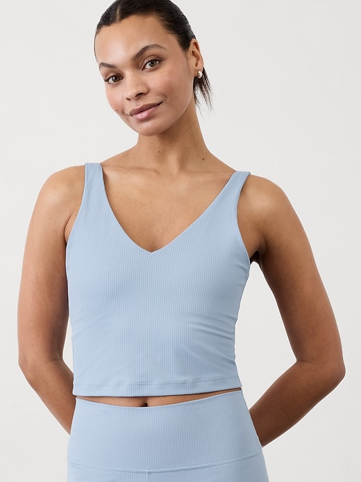 Image number 2 showing, Transcend V Neck Rib Crop Sports Bra A-C