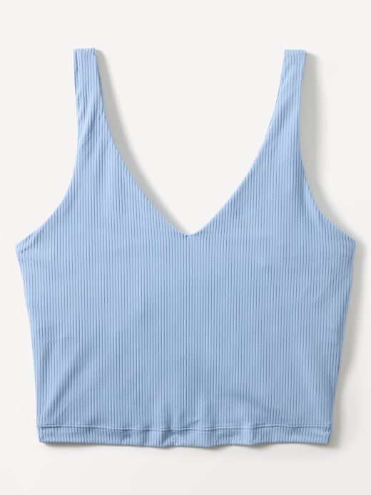 Image number 5 showing, Transcend V Neck Rib Crop Sports Bra A-C