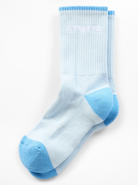 Athleta Colorblock Everyday Crew Sock - Mist Blue