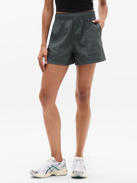 Lunar Sheen Utility High Rise Short - Dark Rinse