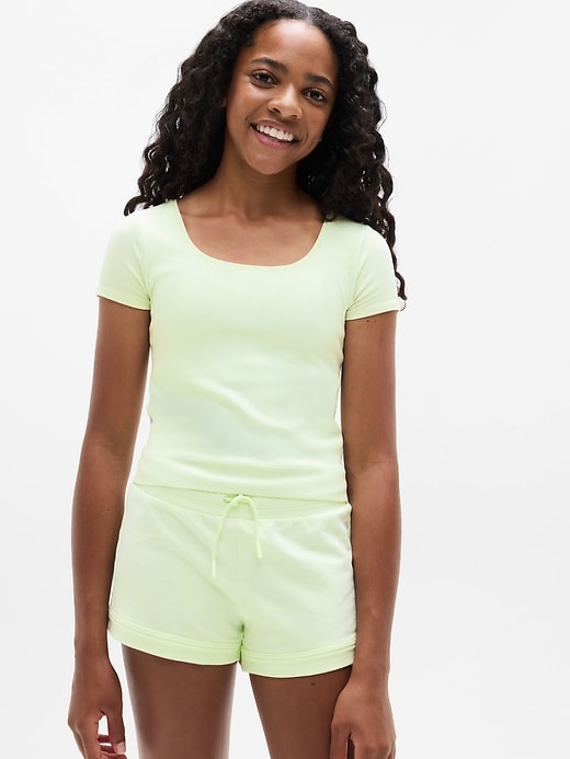 Image number 1 showing, Athleta Girl Rise Above Rib Crop Tee