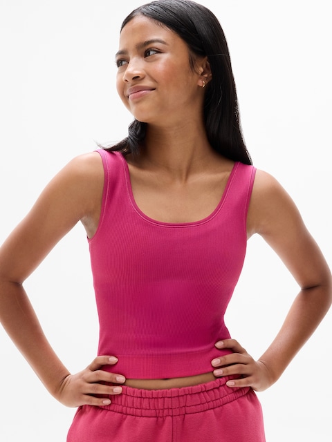 Athleta Girl Rise Above Rib Crop Tank - Huckleberry