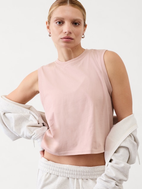 True Cotton Crop Tank - Pink