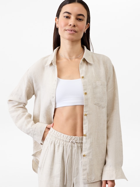 Retreat Linen Top - Beige
