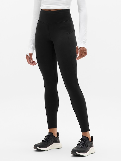 Altitude Fleece Lined Stash High Rise Legging - Black
