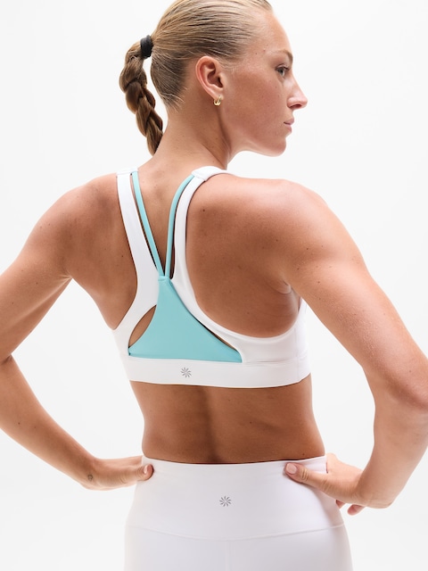 Flex Spacer Tipped Sports Bra A-C - Bright White/Aqua