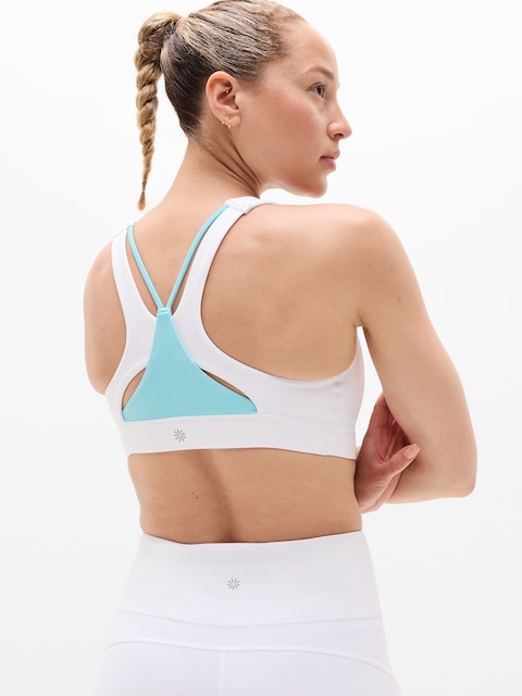 Flex Spacer Tipped Sports Bra D-DD - Bright White/Aqua