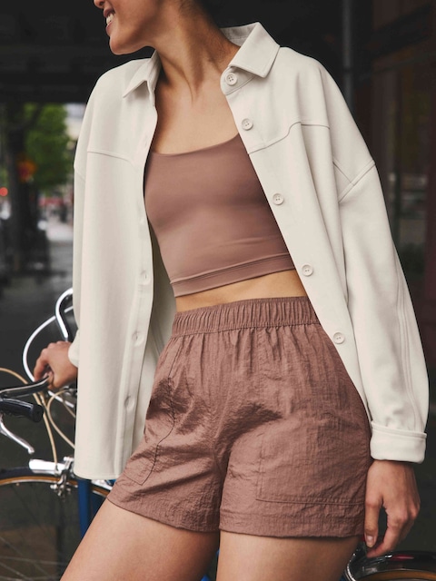 Lunar Sheen Utility High Rise Short - Auburn