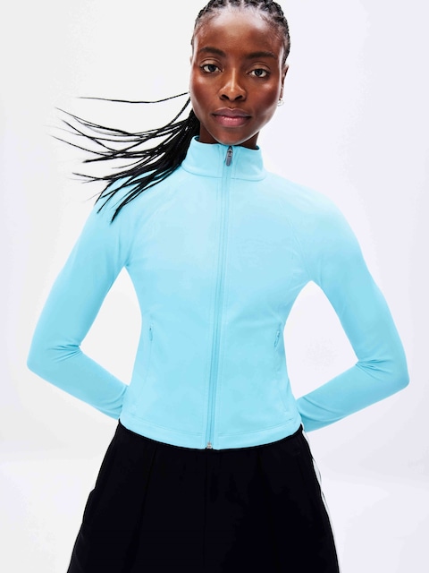 Salutation Crop Jacket - Aqua