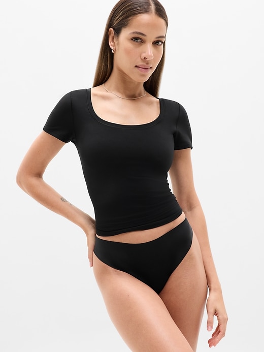 Image number 2 showing, Sleek Form No Show Thong Underwear 3-Pack