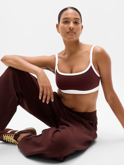 Square Neck Bra D-DD - Garnet/White