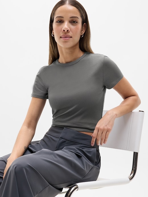 Image number 1 showing, Signature Rib Crop Tee