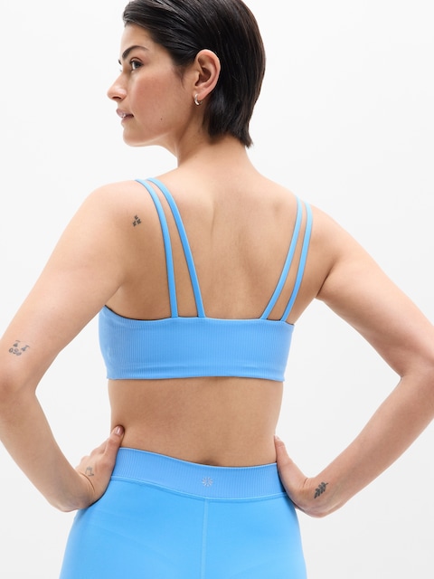 Transcend Strappy Rib Bra D-DD - Cornflower Rib