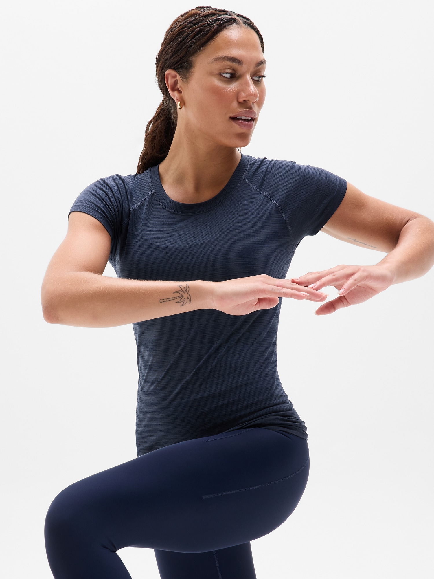 Athleta Women's Momentum Seamless Tee Blue Size XS
