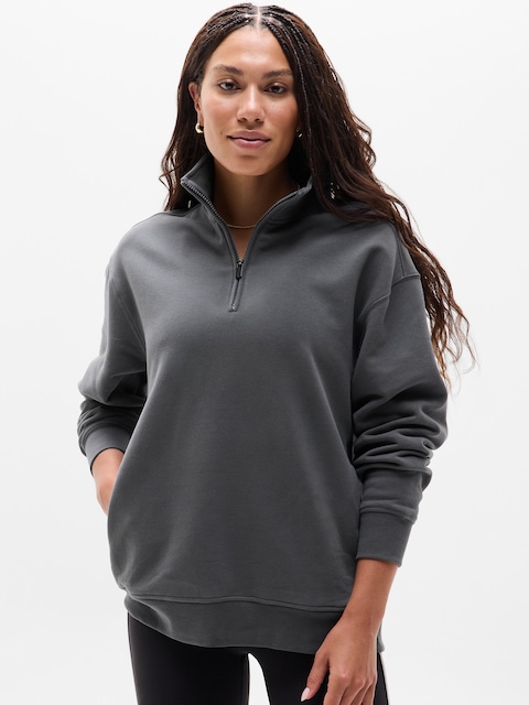 Forever Fleece 1/4 Zip Sweatshirt - Shadow Grey