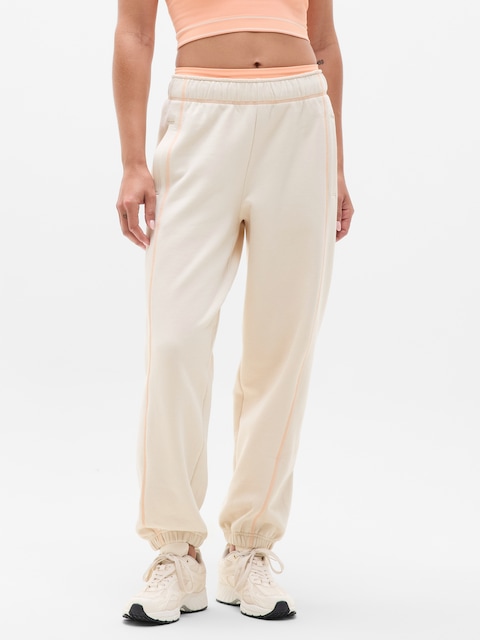Forever Fleece High Rise Jogger - Bone/Papaya