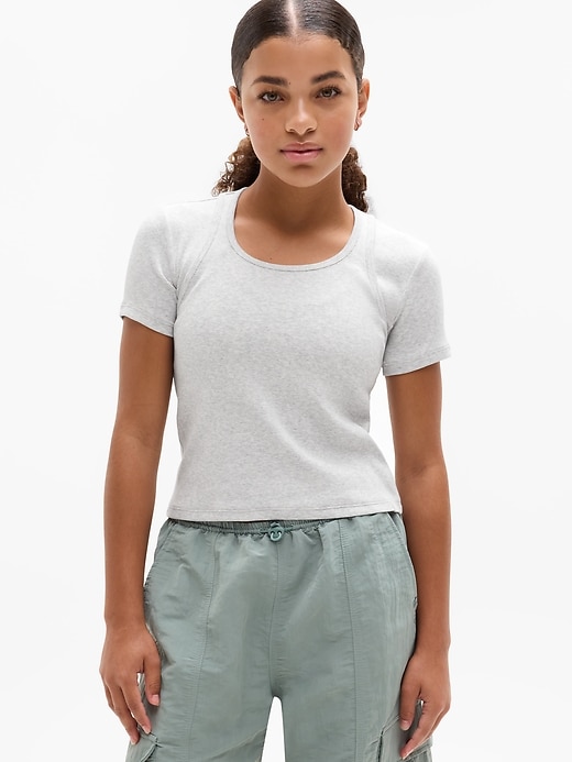Image number 1 showing, Athleta Girl Right Moves Rib Double Up Tee