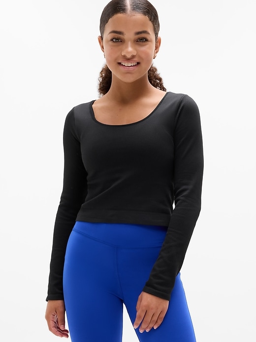 Image number 1 showing, Athleta Girl Rise Above Rib Crop Top