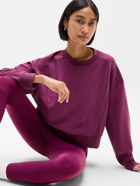 Seasoft Rib Crewneck Sweatshirt - Plum