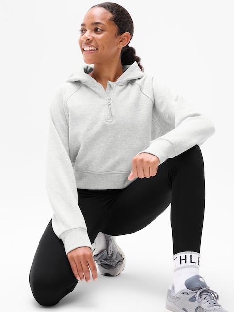 Athleta Girl All Day Half Zip Hoodie - Quartz Heather