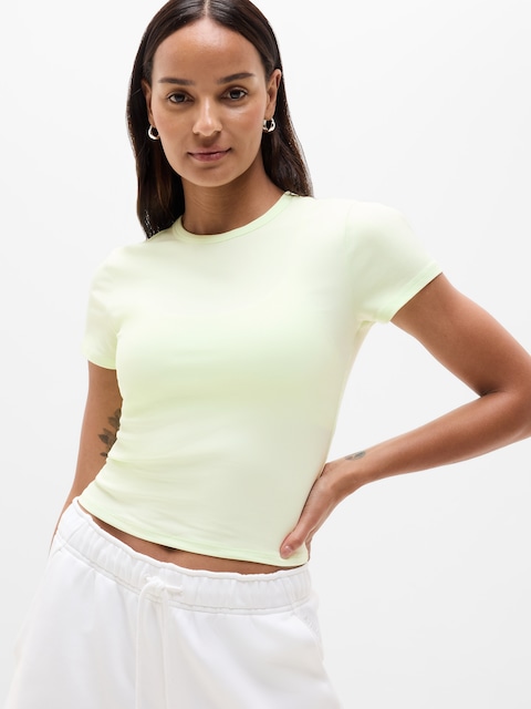 Signature Rib Crop Tee - Honeydew