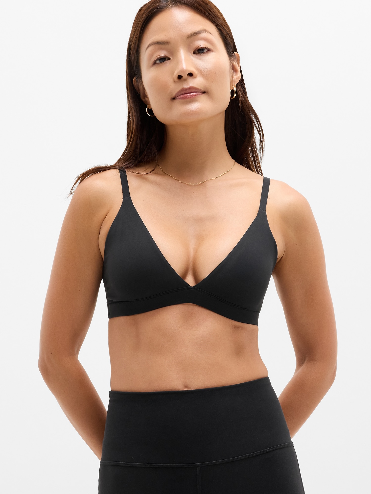 Athleta Women's Bodymove Plunge Bralette A-C Black Size L