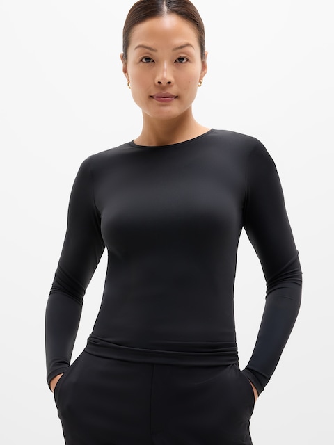 BodyMove Crew Neck Long Sleeve Top - Black