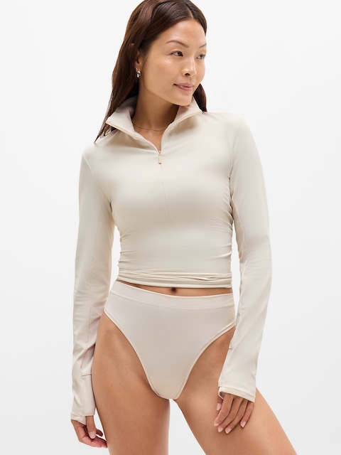 BodyMove High Rise Thong Underwear - Bone