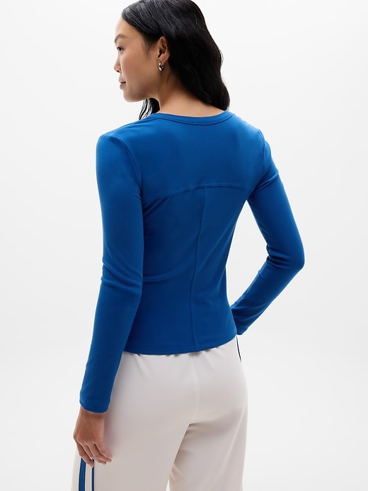 Image number 3 showing, Signature Rib Long Sleeve Henley Top