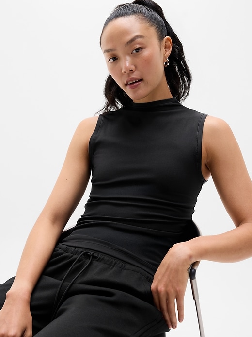 Image number 1 showing, Signature Rib Mock Neck Tank