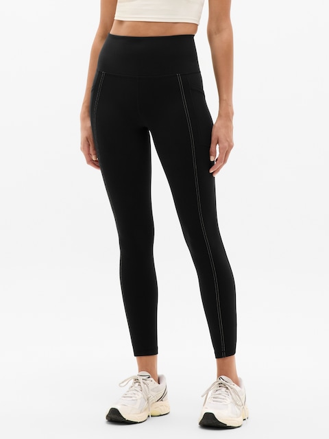 Salutation Stash High Rise Pop Stitch 7/8 Legging - Black/Bone