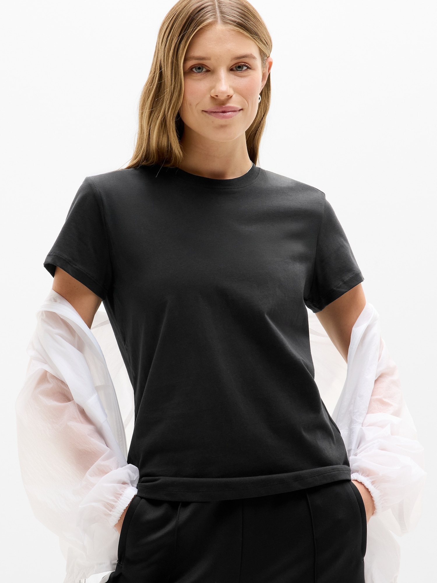 Athleta Women's Favorite Cotton Classic Tee Black Size M