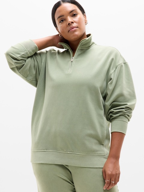 Forever Fleece 1/4 Zip Sweatshirt - Eucalyptus Garment Dye