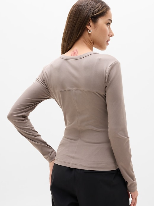 Image number 5 showing, Signature Rib Long Sleeve Henley Top