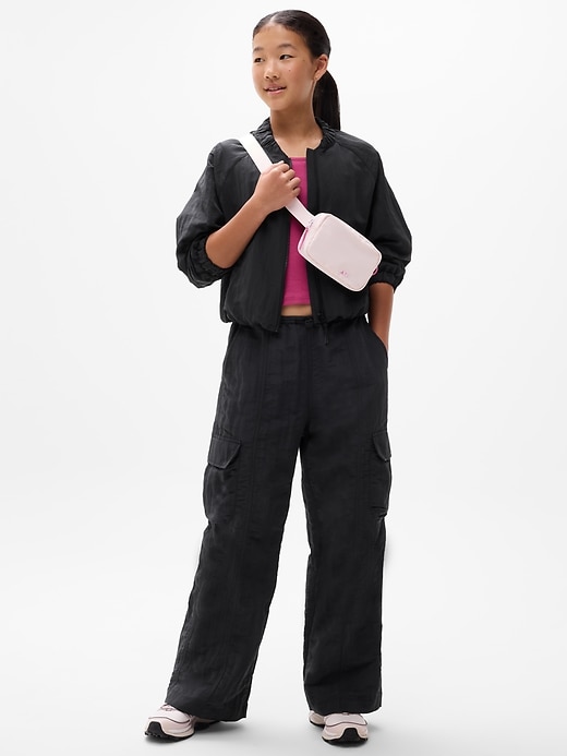 Image number 2 showing, Athleta Girl Woven Cargo Wide Leg Pant