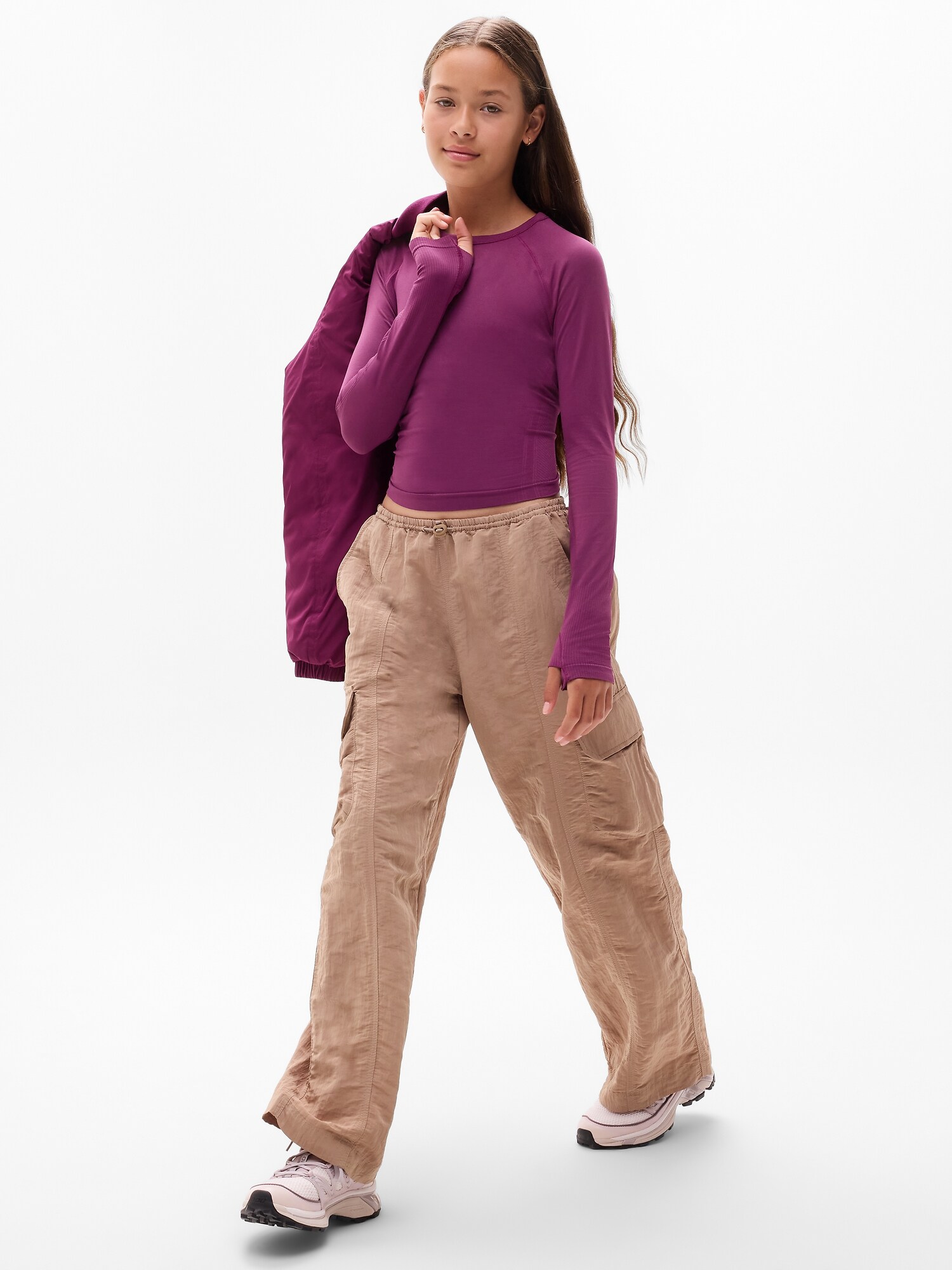 Haut Athleta Power Up Sans Couture – Fille Taille 14/XL, Noir, Manches Longues, Neuf Avec étiquette