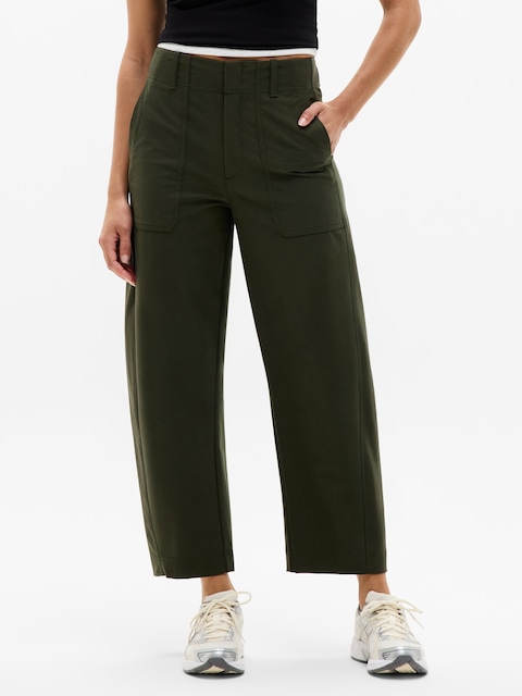Skyline High Rise Barrel Leg Pant - Aspen Olive