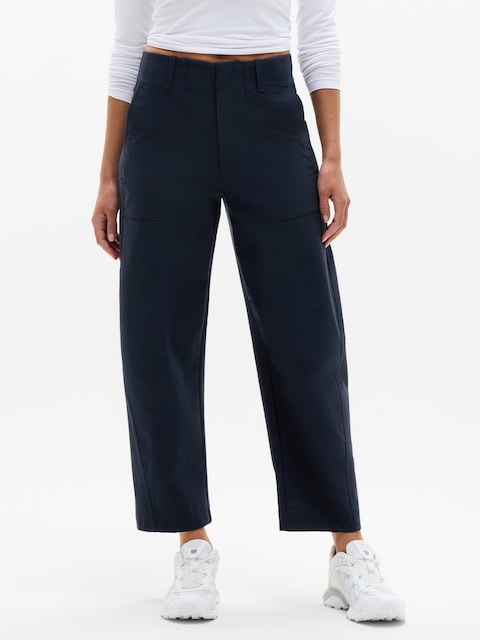 Skyline High Rise Barrel Leg Pant - Navy