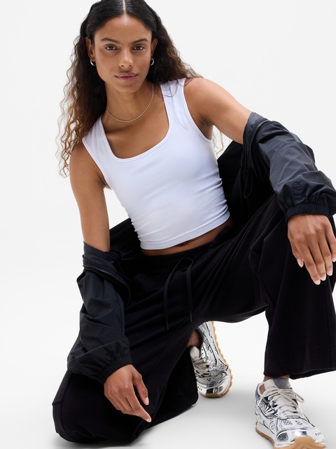 Renew Seamless Square Neck Crop Tank - Bright White