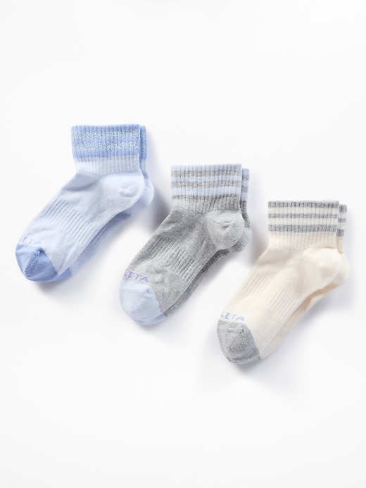 Image number 1 showing, Athleta Girl Everyday Quarter Crew Sock 3-Pack