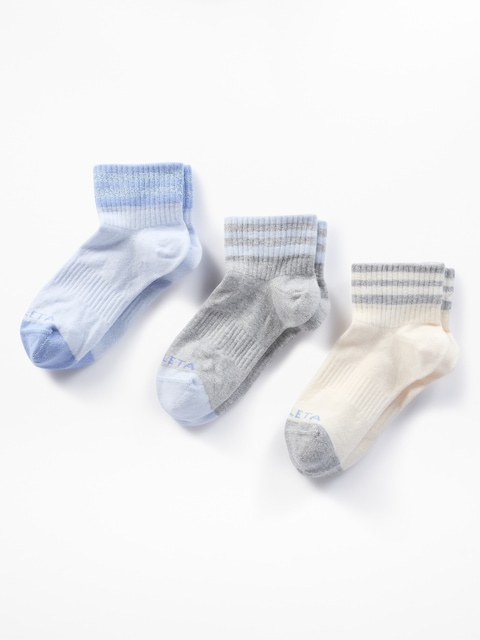 Athleta Girl Everyday Quarter Crew Sock 3-Pack - Gossamer