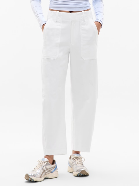 Skyline High Rise Barrel Leg Pant - Bright White