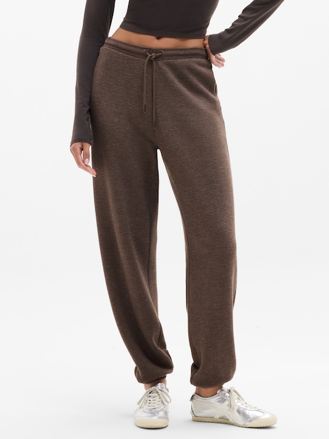 Tranquil Mid Rise Waffle Jogger - Chocolate Brown Heather