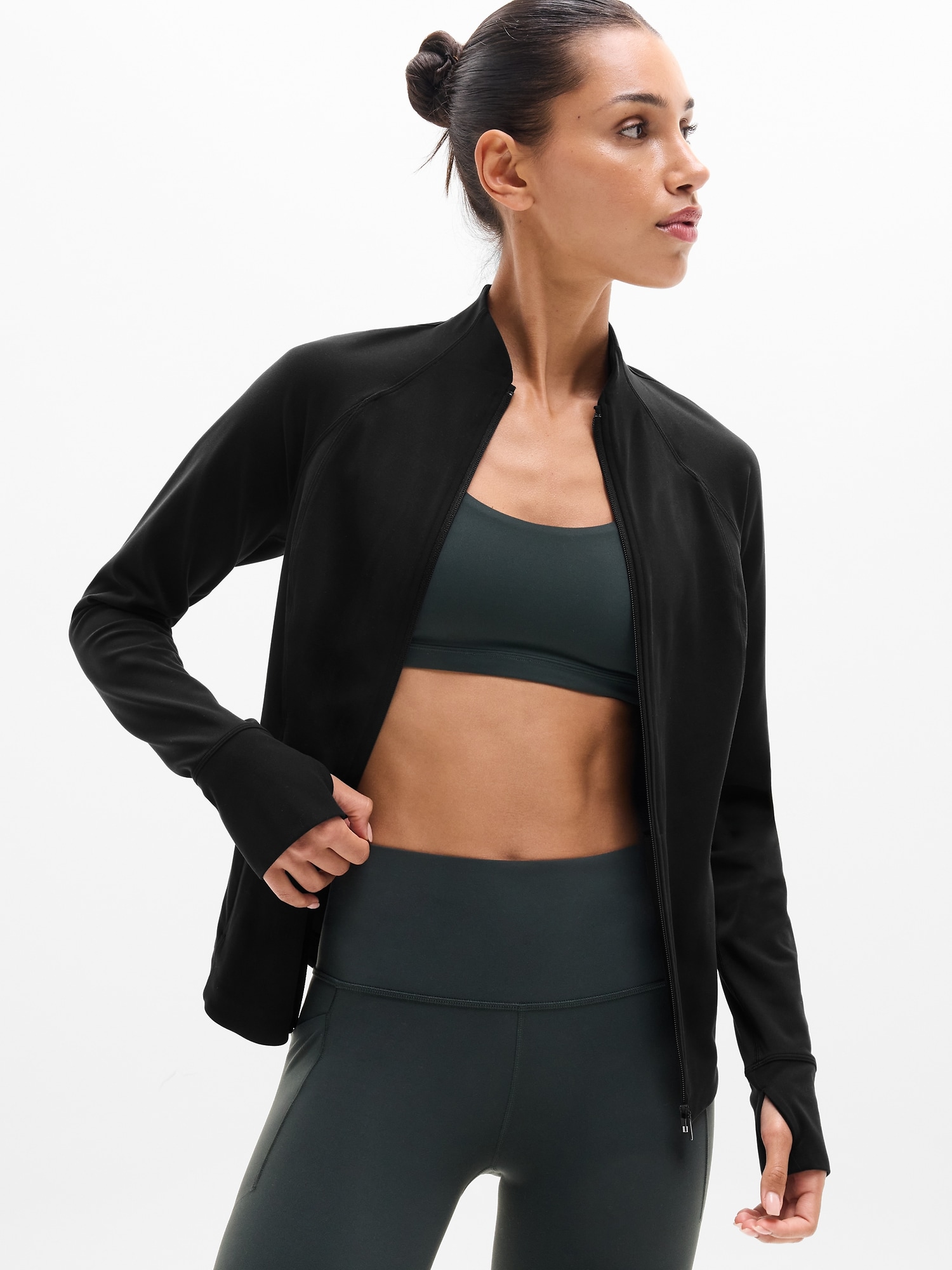Athleta Women's Salutation Jacket Black Tall Size L