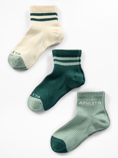 Athleta Girl Everyday Quarter Crew Sock 3-Pack
