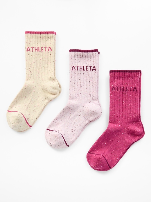 Image number 1 showing, Athleta Girl Everyday Crew Sock 3-Pack