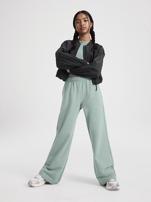 Image number 1 showing, Athleta Girl All Day Wide Leg Terry Pant