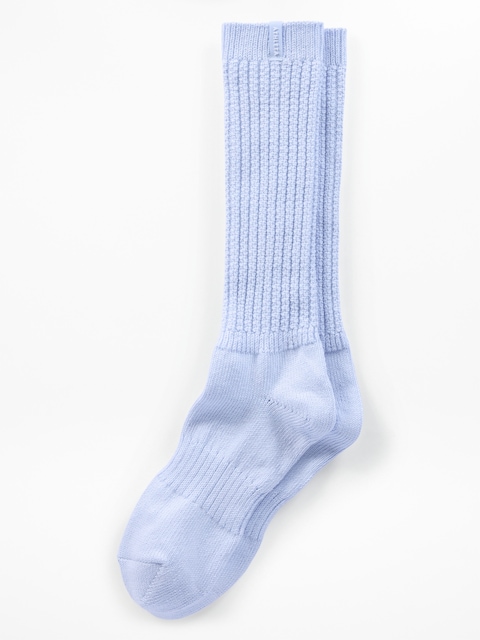 Cloud Cable Knit Scrunch Sock - Gossamer