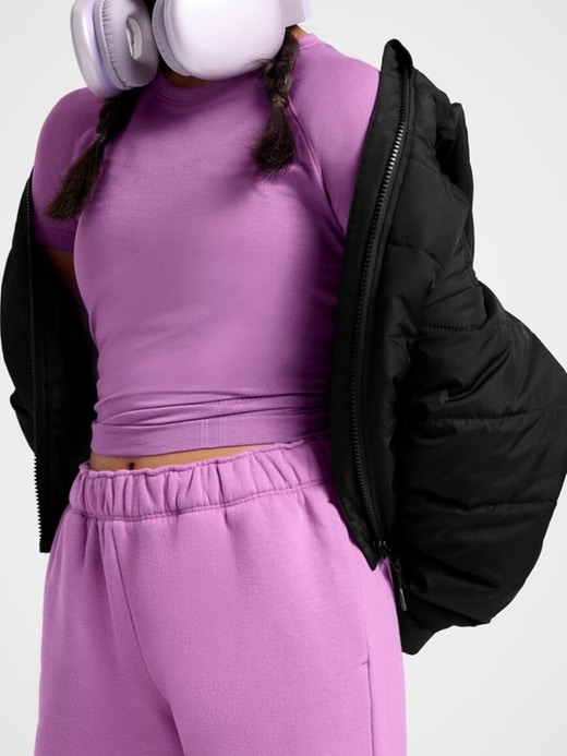 Image number 7 showing, Athleta Girl All Day Wide Leg Fleece Pant