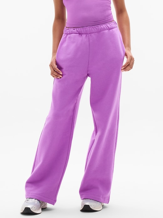 Image number 3 showing, Athleta Girl All Day Wide Leg Fleece Pant